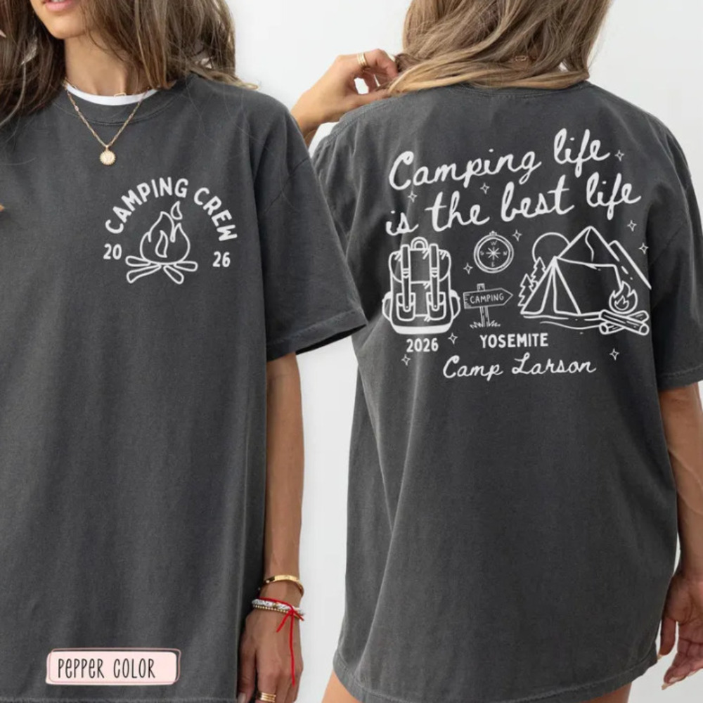 Personalized Camp Trip Tee, Matching Camping Crew T-Shirt, Summer Camp Reunion